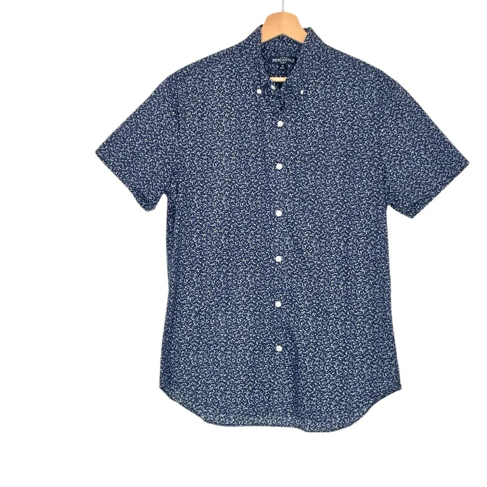 J. Crew Mercantile Flex Short-Sleeve Printed Casual Button Down Shirt Medium